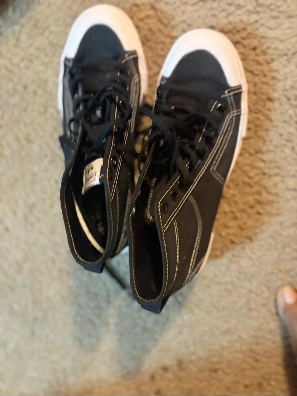 adidas Black and White High-Top Canvas Ankle Boots